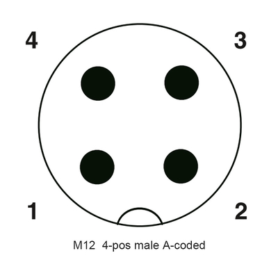 4 tipo femminile maschio PA GF di codice Y del connettore A dell'Assemblea di Pin Pa 66 M12