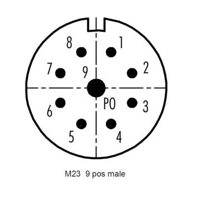 M23 9 connettore CuZn dell'Assemblea della vite di metallo di Pin PA66 500 cicli