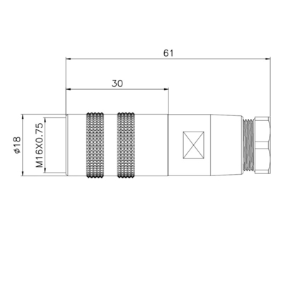 connettore 2P 3P 4P dell'Assemblea della vite di metallo di 10A M16 200V femminile diritto