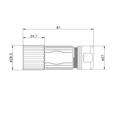 il cavo M23 di 150V 10mm ha montato il connettore femminile impermeabile del segnale di CuZn del connettore