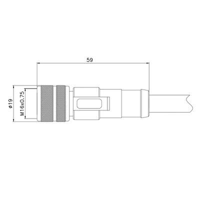 Il potere di modellatura diritto di PA66 M16 impermeabilizza il cavo del connettore 9.2mm