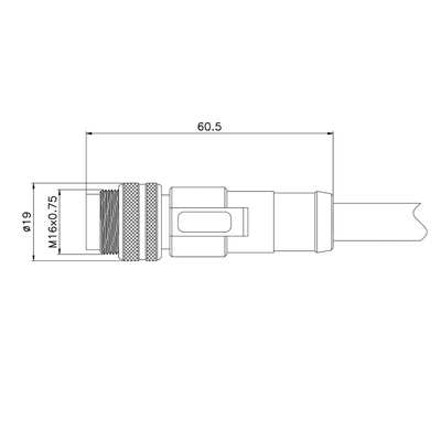 Connettore impermeabile schermato femminile M16 Rigoal M16 14 Pin Connector di PA66 GF