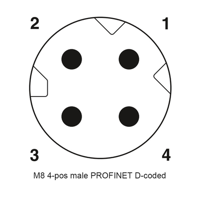 M8 il connettore dell'Assemblea del gomito del filo TPU PA66 90 gradi di D codifica il Pin di ROHS 4
