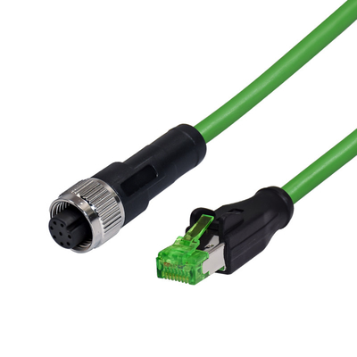 Spina maschio 1m Cat5e SFTP 22AWG del connettore RJ45 del supporto del pannello di codice di M12 D