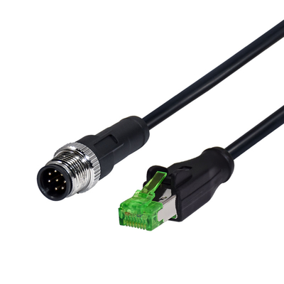 Spina maschio 1m Cat5e SFTP 22AWG del connettore RJ45 del supporto del pannello di codice di M12 D