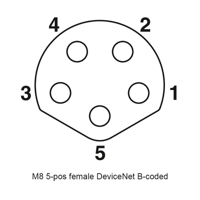 Il giacimento 5p attaccabile del connettore dell'elettrovalvola a solenoide di codice di M8 B ha modellato il sensore Pa66