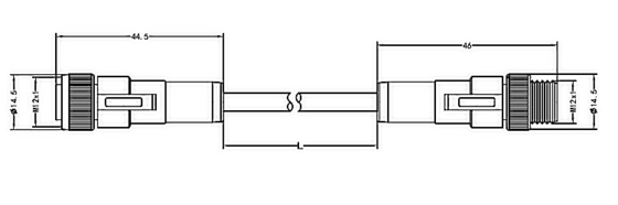 Il maschio impermeabile diritto ad angolo del connettore M12 al maschio la A la B D ha codificato la vite Pa66