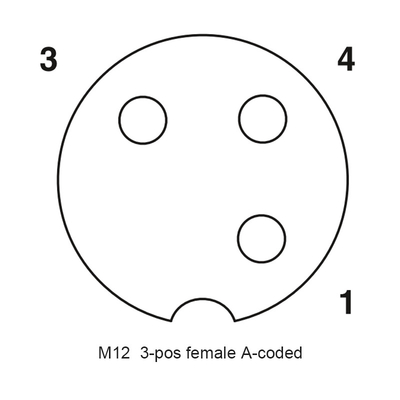 Il connettore impermeabile del cavo elettrico di CuZn M12 ha inclinato l'angolo TPU di 3 Pin Male To Female Right