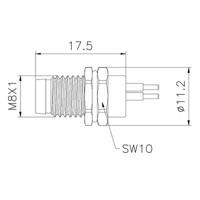 Connettore impermeabile IP67 3 dell'incavo M8 della flangia supporto 250V del PWB di 8 Pin