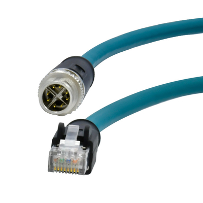 Il connettore circolare impermeabile m12 x di Rigoal IP68 ha codificato a cavo rj45 per la rete Ethernet